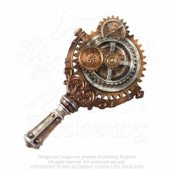 LAST ONE EVER!!  Steampunk Lady Talbot's Retrospector Hand Mirror - Picture 3 of 4